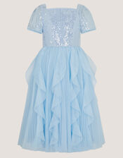 Scarla Sequin Ruffle Party Dress, Blue (PALE BLUE), large