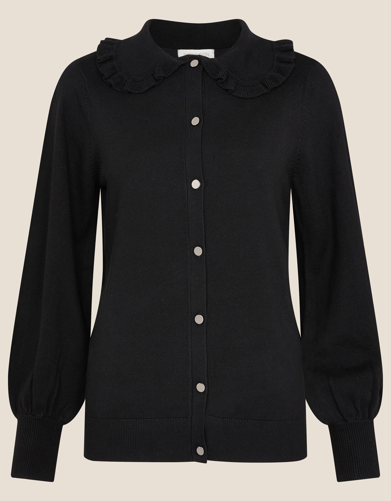 Collared Button Cardigan Black