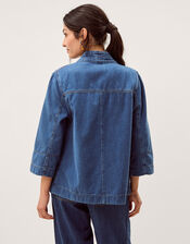 Lorna Kimono Denim Jacket, Blue (MID AUTHENTIC BLUE), large