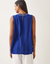 Saffron Embroidered Tank Top, Blue (BLUE), large