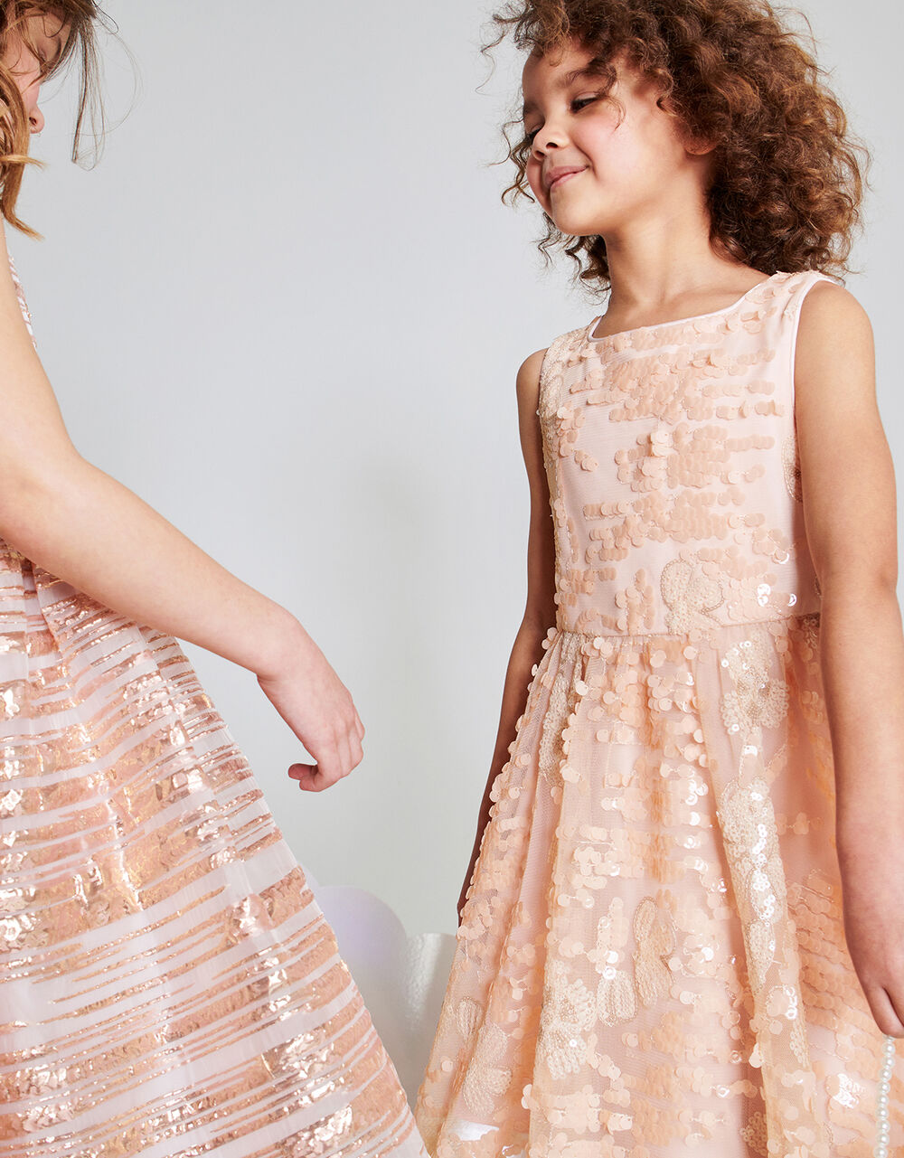 Children Girls 3-12yrs | Beatrice All-Over Sequin Dress Orange - OP96876
