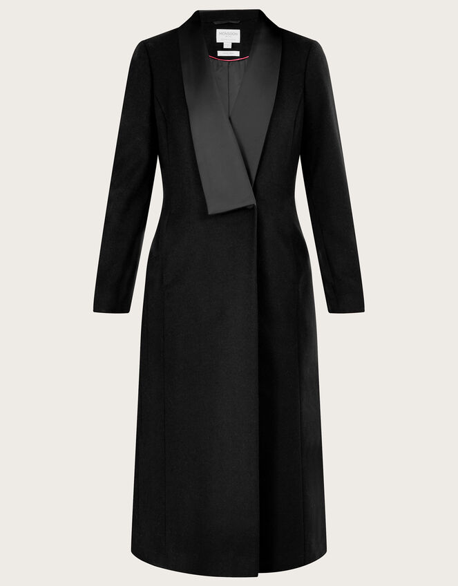 Tallulah Wool-Rich Long Tuxedo Coat Black | Women's Coats | Monsoon UK.