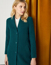 Charlie Single-Breasted Coat, Teal (TEAL), large