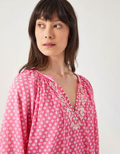 East Millie Floral Print Top, Pink (PINK), large