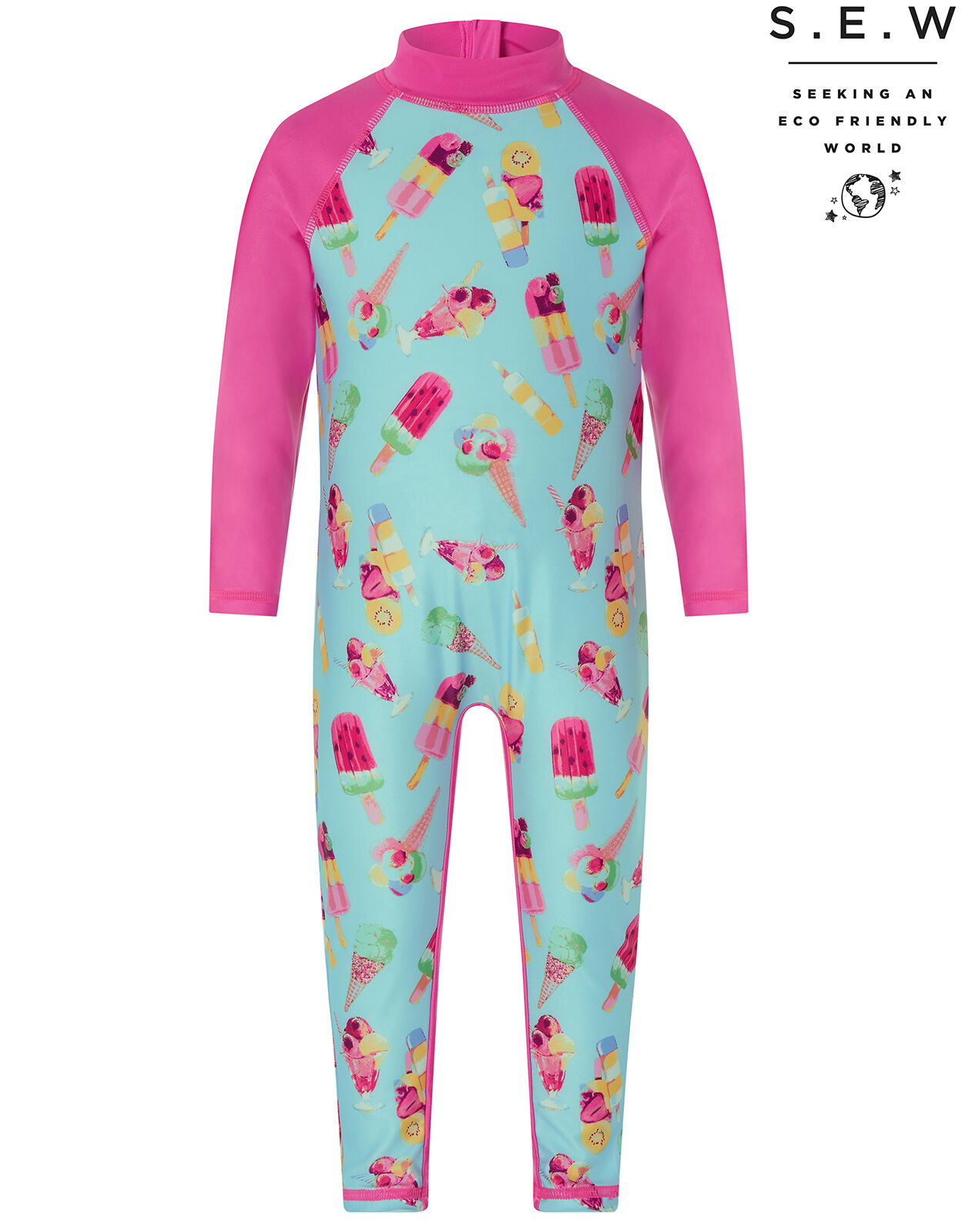 Baby Erica Sunsafe All In One Swimsuit with Recycled Polyester Blue