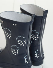 Grass and Air Junior Colour-Revealing Wellies, Blue (NAVY), large