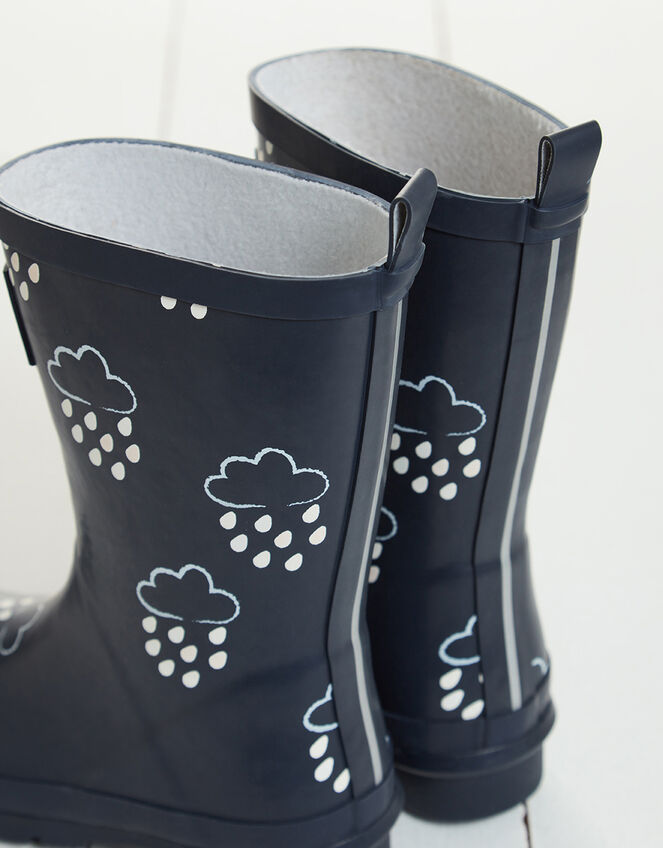 Grass and Air Junior Colour-Revealing Wellies, Blue (NAVY), large