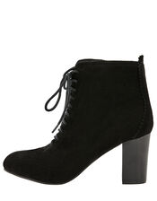 Lia Suede Lace-Up Ankle Boots, Black (BLACK), large