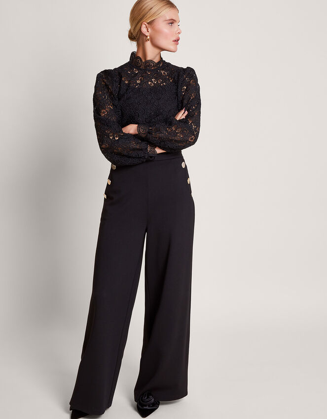 Lilly Lace Blouse, Black (BLACK), large