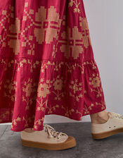 East Diya Embroidered Maxi Skirt, Pink (PINK), large