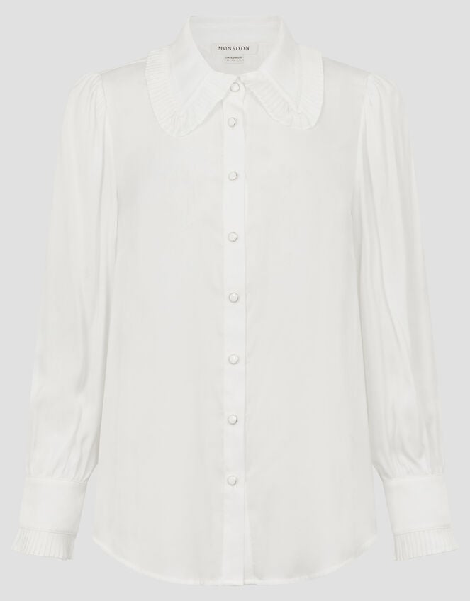 Fifi Frill Collar shirt, White (WHITE), large