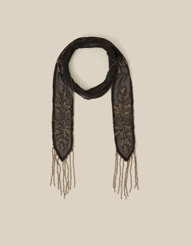 Rosa Embellished Skinny Scarf, , large