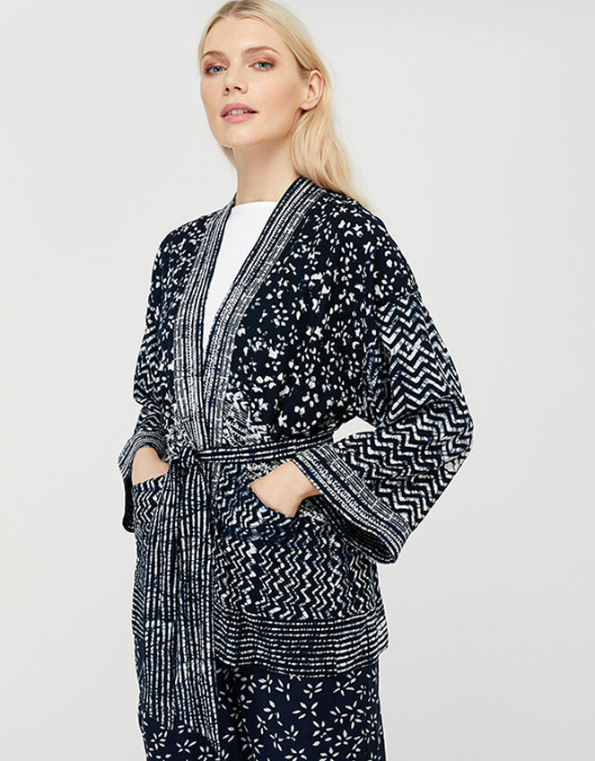 ASHOKA Rima Batik Kimono in LENZING™ ECOVERO™, Blue (NAVY), large