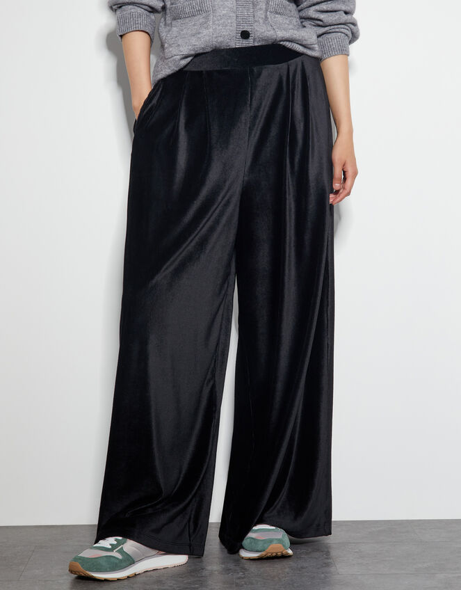 Shay Rib Wide Leg Trousers, Black (BLACK), large