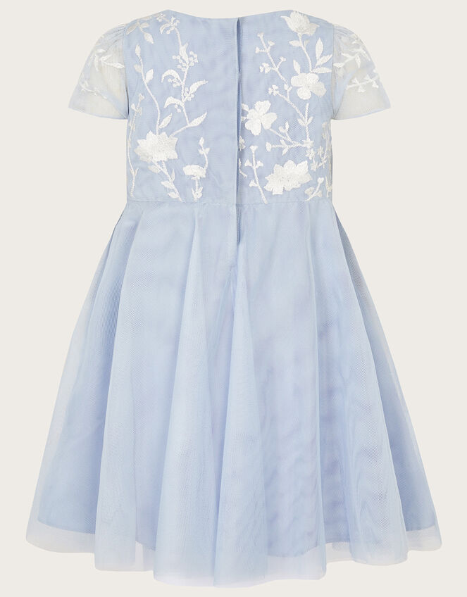 Baby Emmy Embroidered Party Dress, Blue (BLUE), large