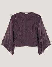 Cassidy Sparkle Appliqu&eacute; Jacket, Purple (PURPLE), large