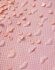 Sequin Heart Quilted Sweatshirt Dress , Pink (PINK), large