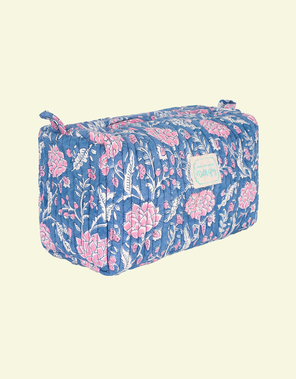 Dilli Grey Johair Wash Bag, Blue (NAVY), large