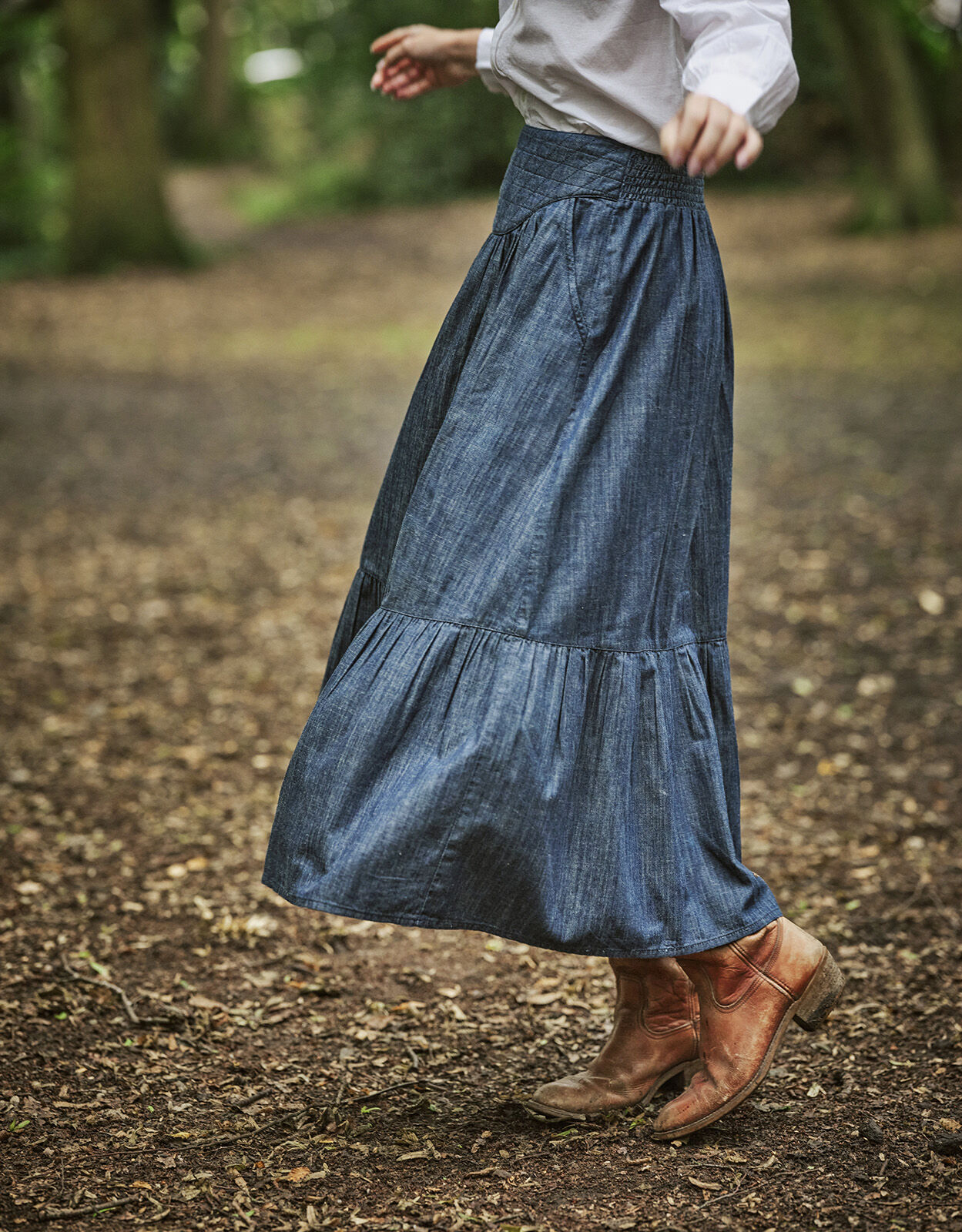 Grey blue 2025 denim skirt