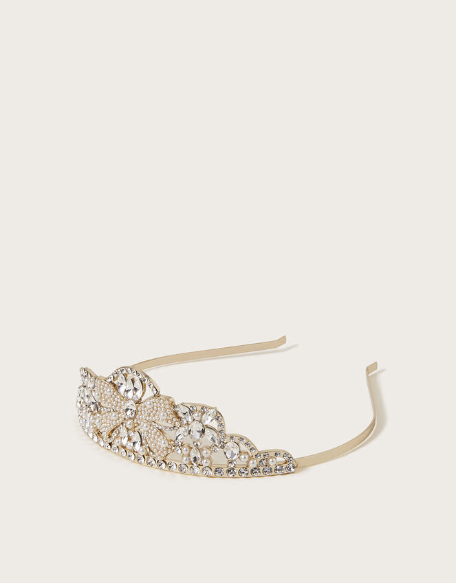 Pearly Bow Tiara, , large