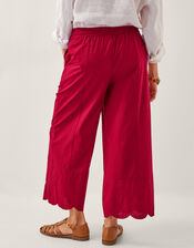 Orla Broderie Cropped Trousers, Red (RED), large