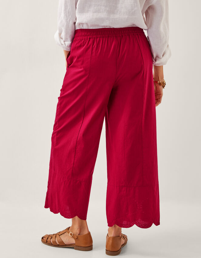 Orla Broderie Cropped Trousers, Red (RED), large
