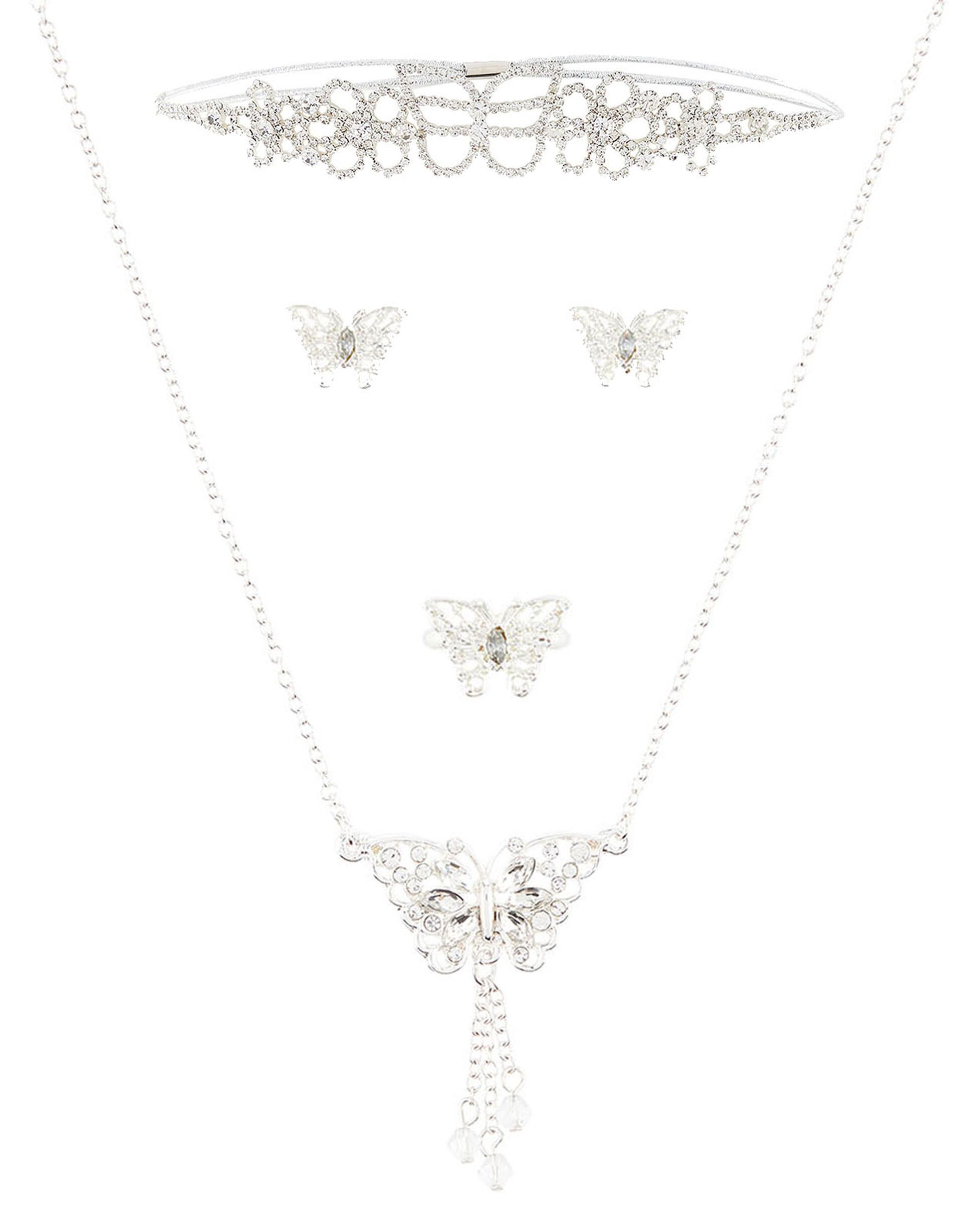 Butterfly Diamante Bando and Jewellery Set , , large