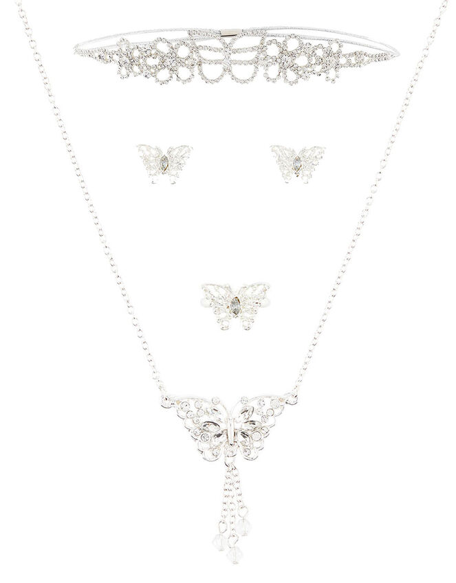 Butterfly Diamante Bando and Jewellery Set , , large