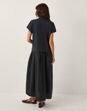 Felly Cap Sleeve Mix Maxi Dress, Blue (NAVY), large