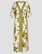 Isla Tropical Print Maxi Dress, Green (GREEN), large