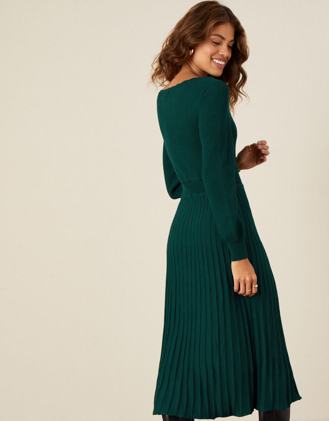Scallop Neck Dress, Teal (TEAL), large