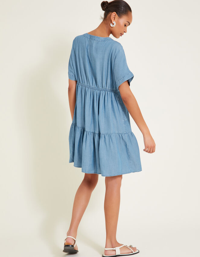 Lace Embroidered Dress Blue