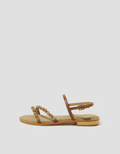 Edie Diamante Strappy Sandals, Tan (TAN), large