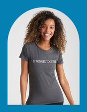 M Life Stronger Together T-Shirt, Grey (GREY), large
