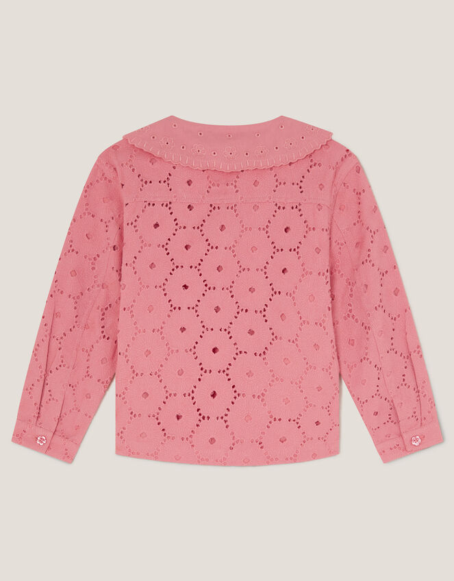 Broderie Floral Collar Jacket, Pink (PINK), large