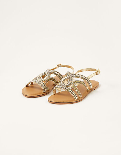 Beaded Sandals Gold