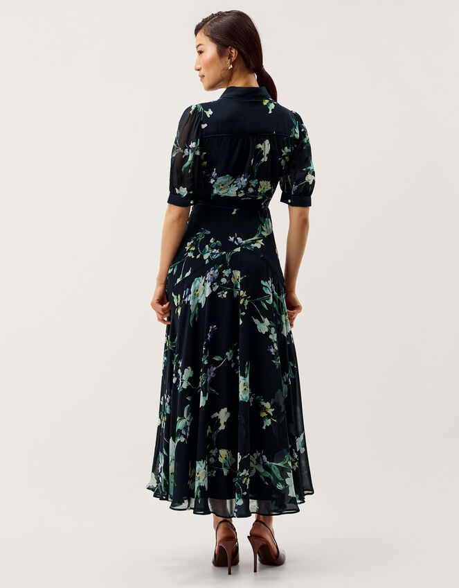 Lilwen Floral Midi Tea Dress Blue
