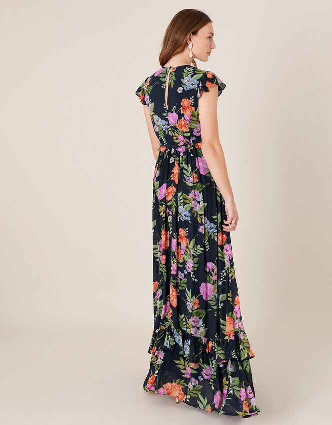 Silvia Floral Print Maxi Dress, Blue (NAVY), large