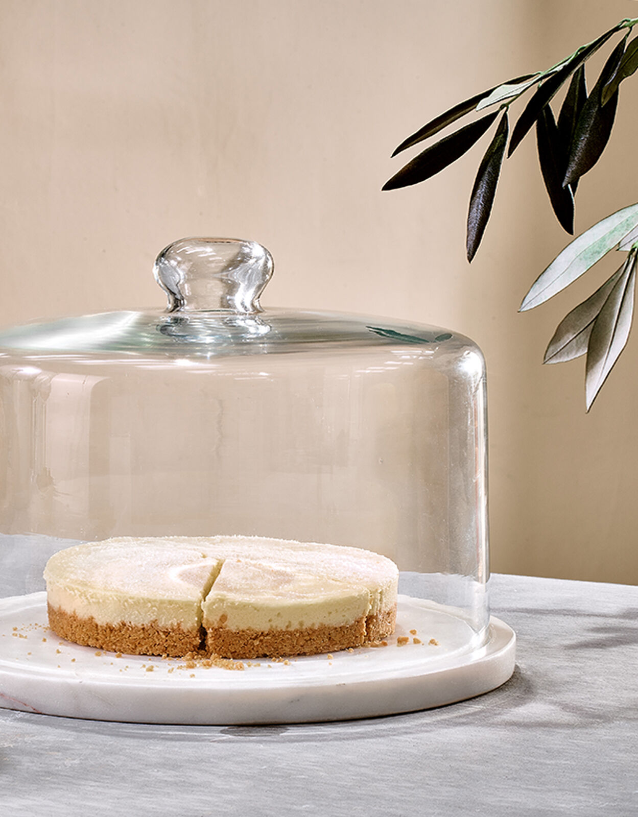 Marble cake stand with dome store