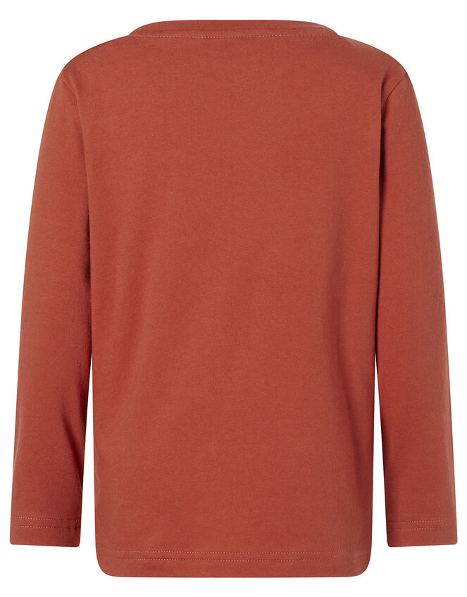 Dinosaur Long-Sleeve T-shirt, Red (RED), large