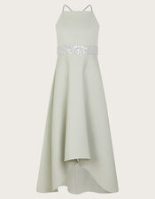 Strappy Sequin High-Low Prom Dress, Green (SAGE), large