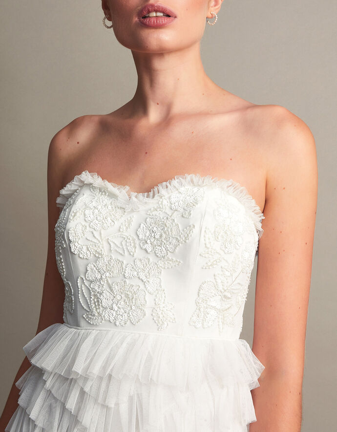 Elise Ivory Bloom Ruffle Dress