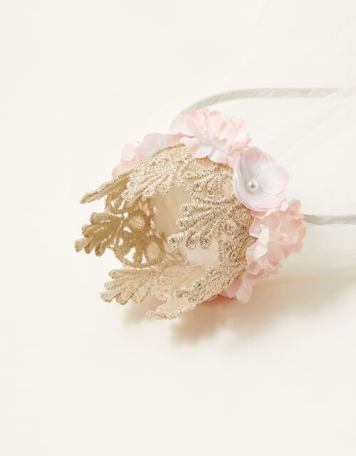 Lacey Crown Occasion Veil Headband, , large