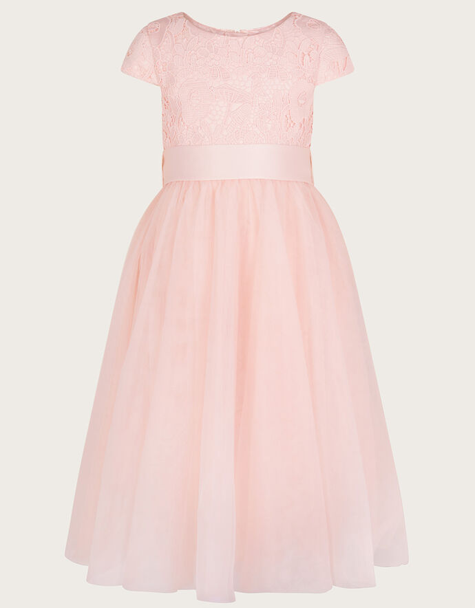 hermosa Lace splicing layer maxi dress in pink main image 0