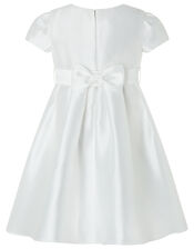 Henrietta Duchess Twill Occasion Dress, Ivory (IVORY), large