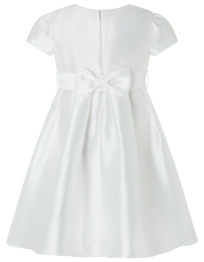 Henrietta Duchess Twill Occasion Dress, Ivory (IVORY), large