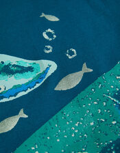 Shark Graphic Cotton T-Shirt, Blue (BLUE), large