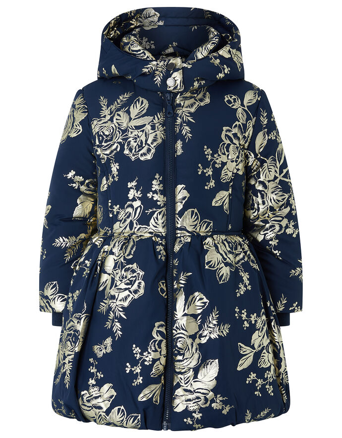 Fluffy Floral Pattern Pocket Coat main image 1