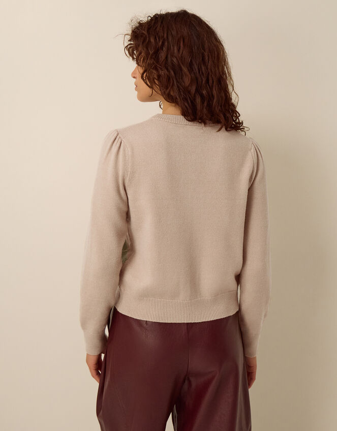 Alba Argyle Cardigan, Mink (MINK), large