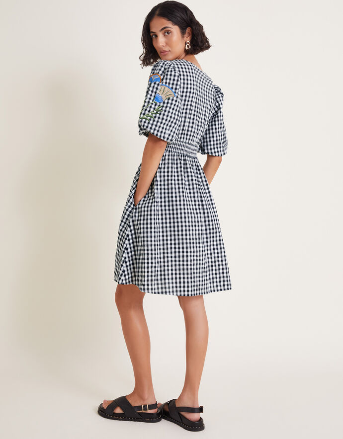 Burgundy & Black Gingham Mini Dress main image 0
